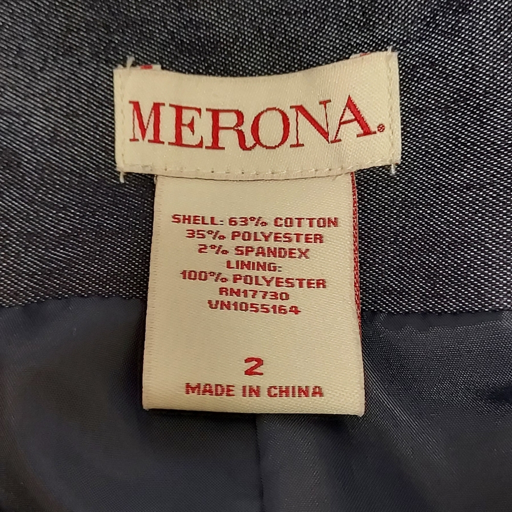 🦋 Y2K 2000s Merona dark blue denim look skirt women's 2 junior's 3 - Picture 4 of 5